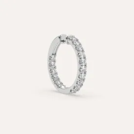 1 1/2 carat Single Diamond Hoop Earring