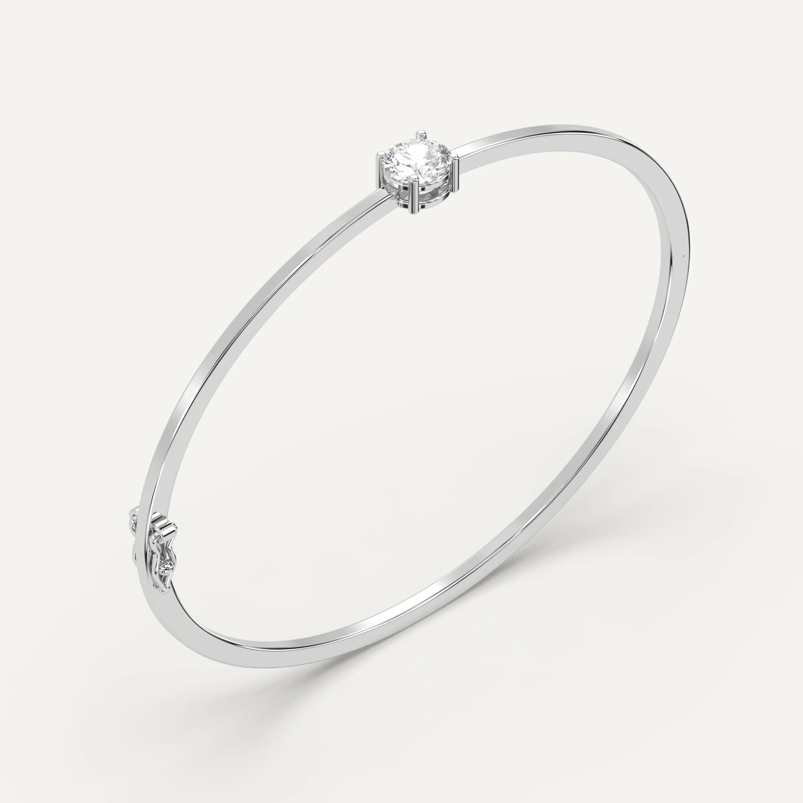 1 carat Round Diamond Solitaire, Bangle Bracelet