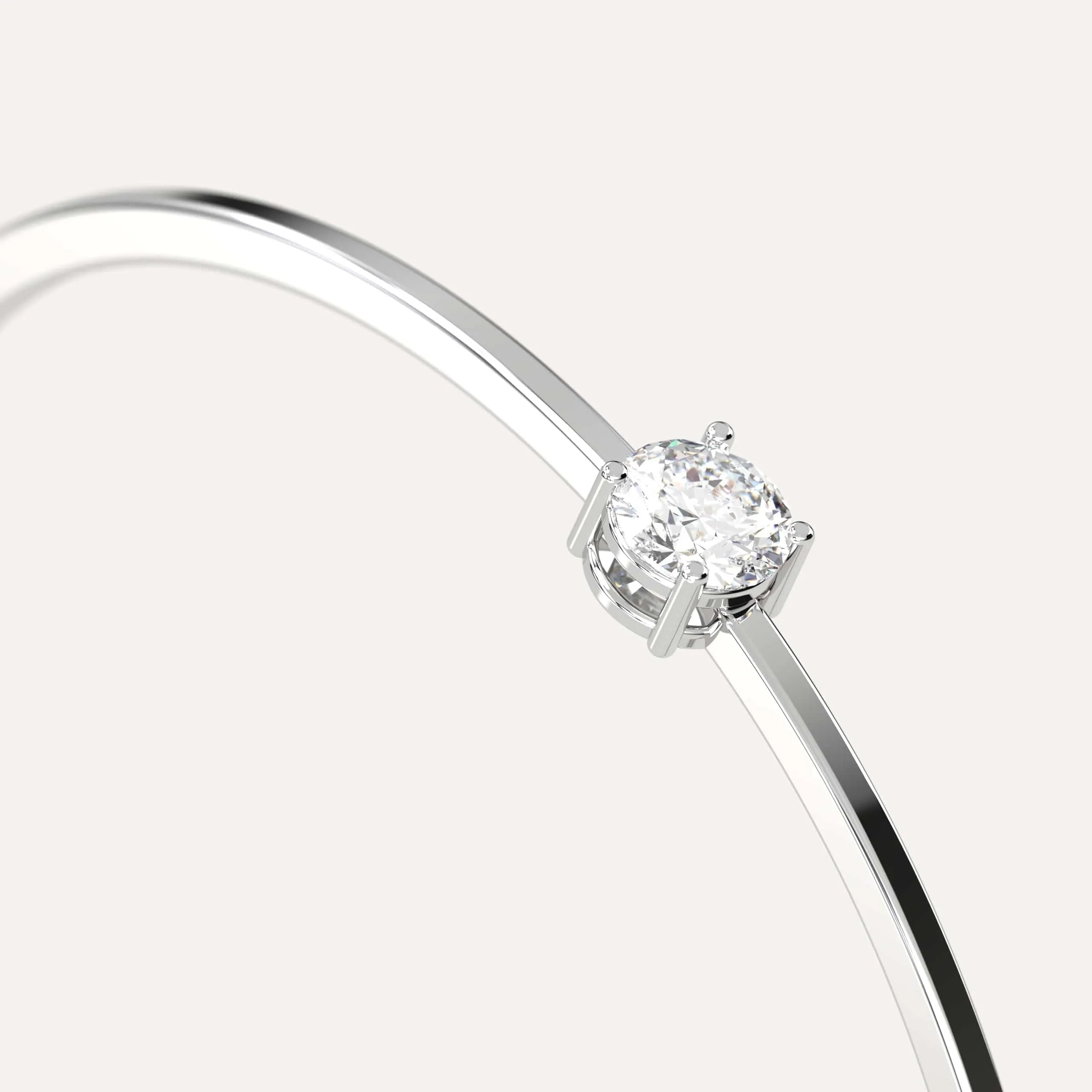 1 carat Round Diamond Solitaire, Bangle Bracelet