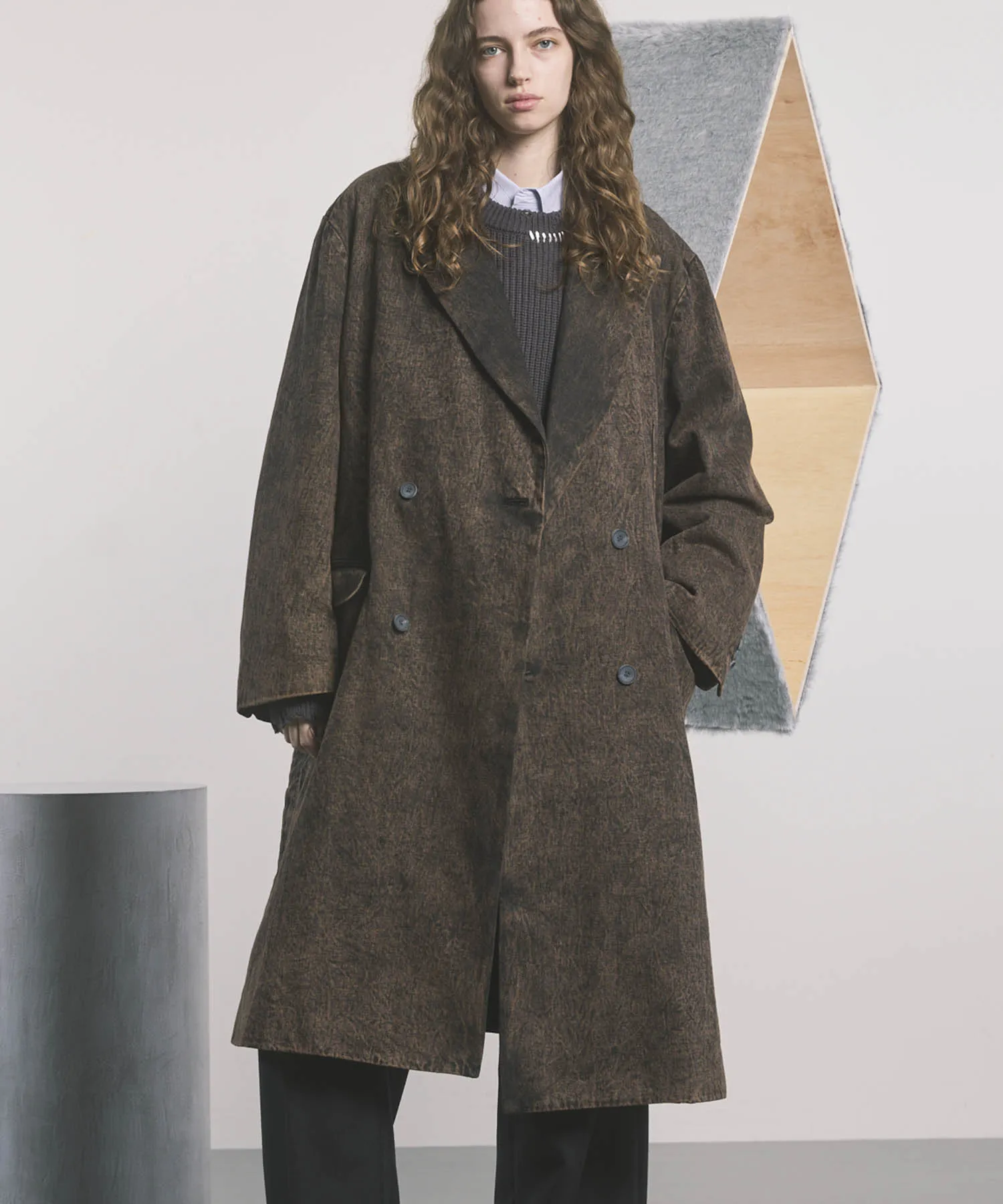 11oz Chemical Over-Dye Denim Dress-Over Double Coat