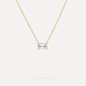 1/2 carat Emerald Floating Diamond Necklace