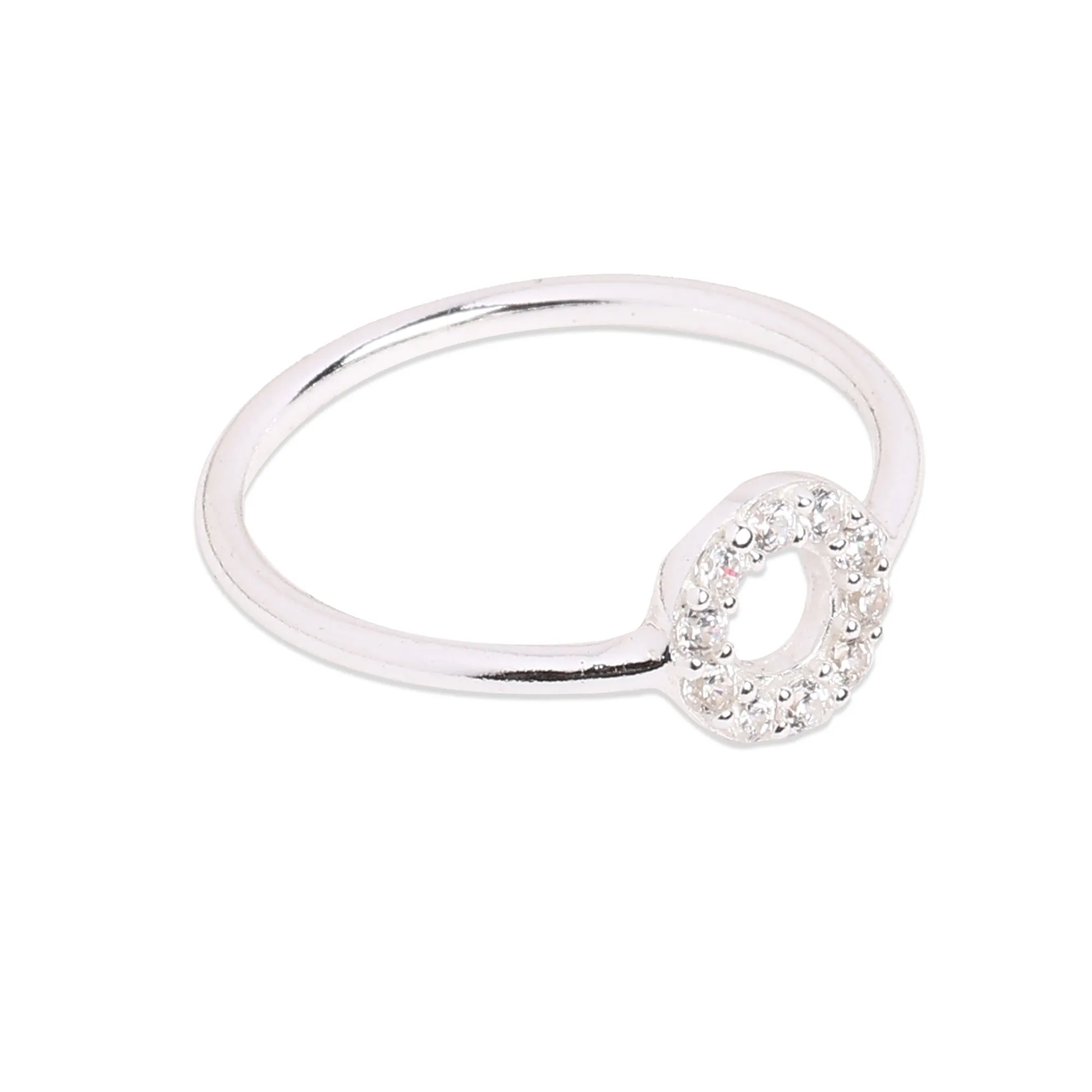 925 Pure Sterling Silver Sparkle Circle Ring For Women-Small