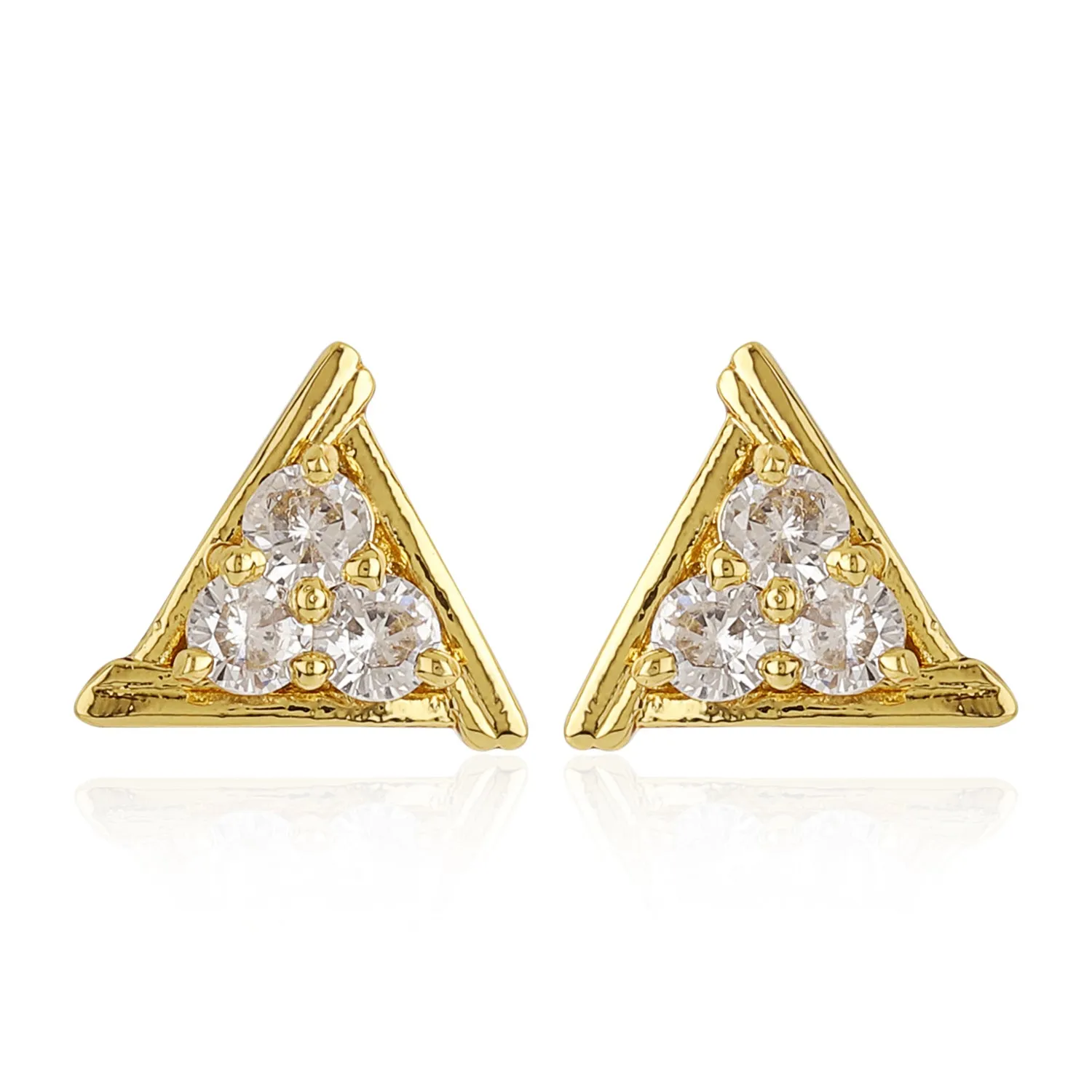 AD stones With Triangle Shaped Earrings