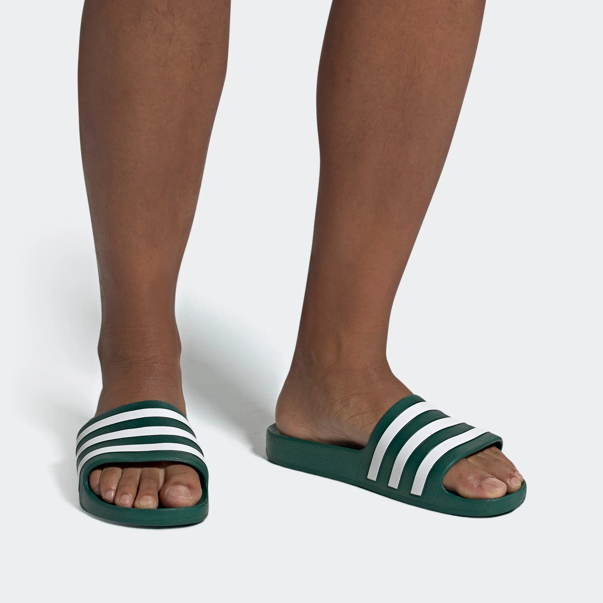 ADILETTE AQUA SLIDES Collegiate Green / Cloud White / Collegiate Green-Eg4159