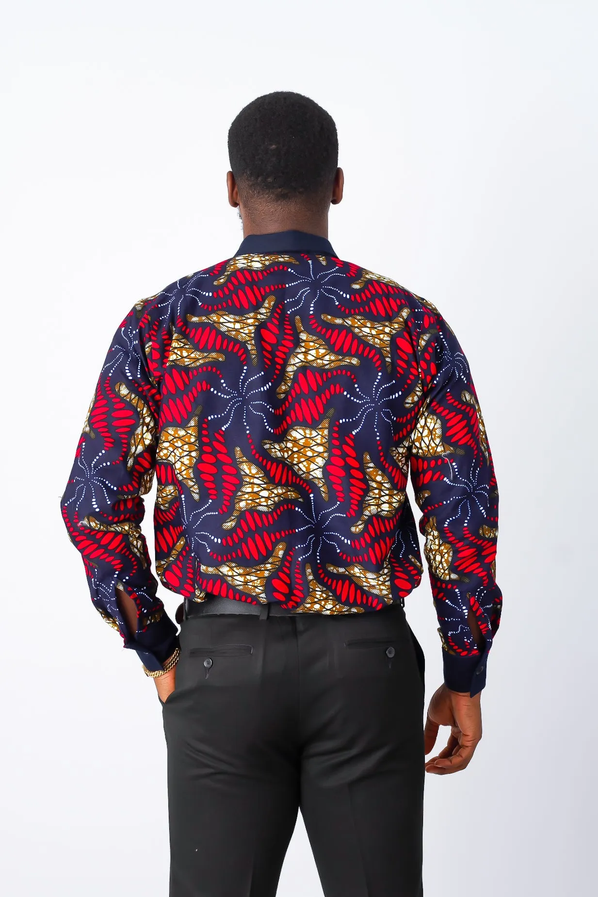 African Print Long Sleeve Shirt for Men - Maximus