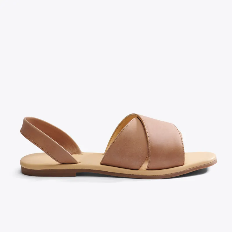 All-Day Cross Strap Sandal Almond