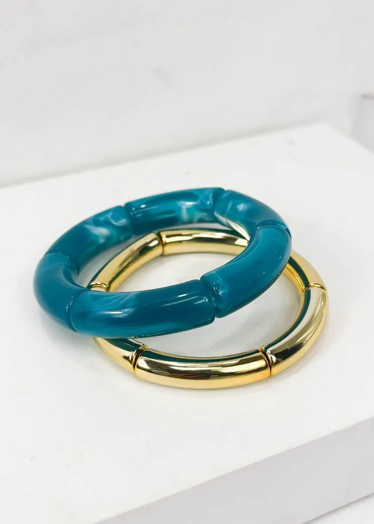 Alto Stretch Stack Bracelet-Teal