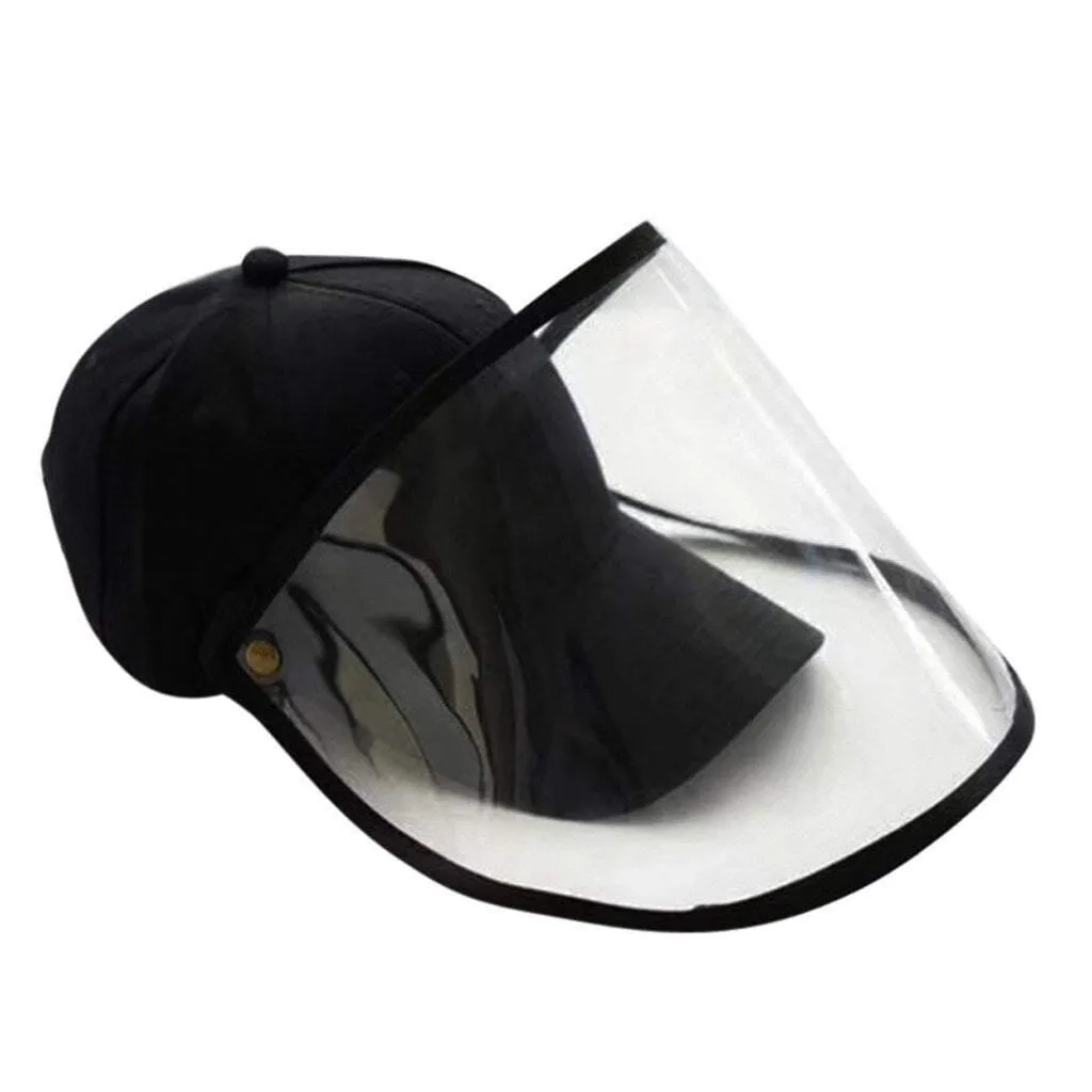 Anti-spitting Protective Hat Dustproof Cover Peaked Caps Hats Adjustable Size Outdoor Protective Face Shield Caps Protect