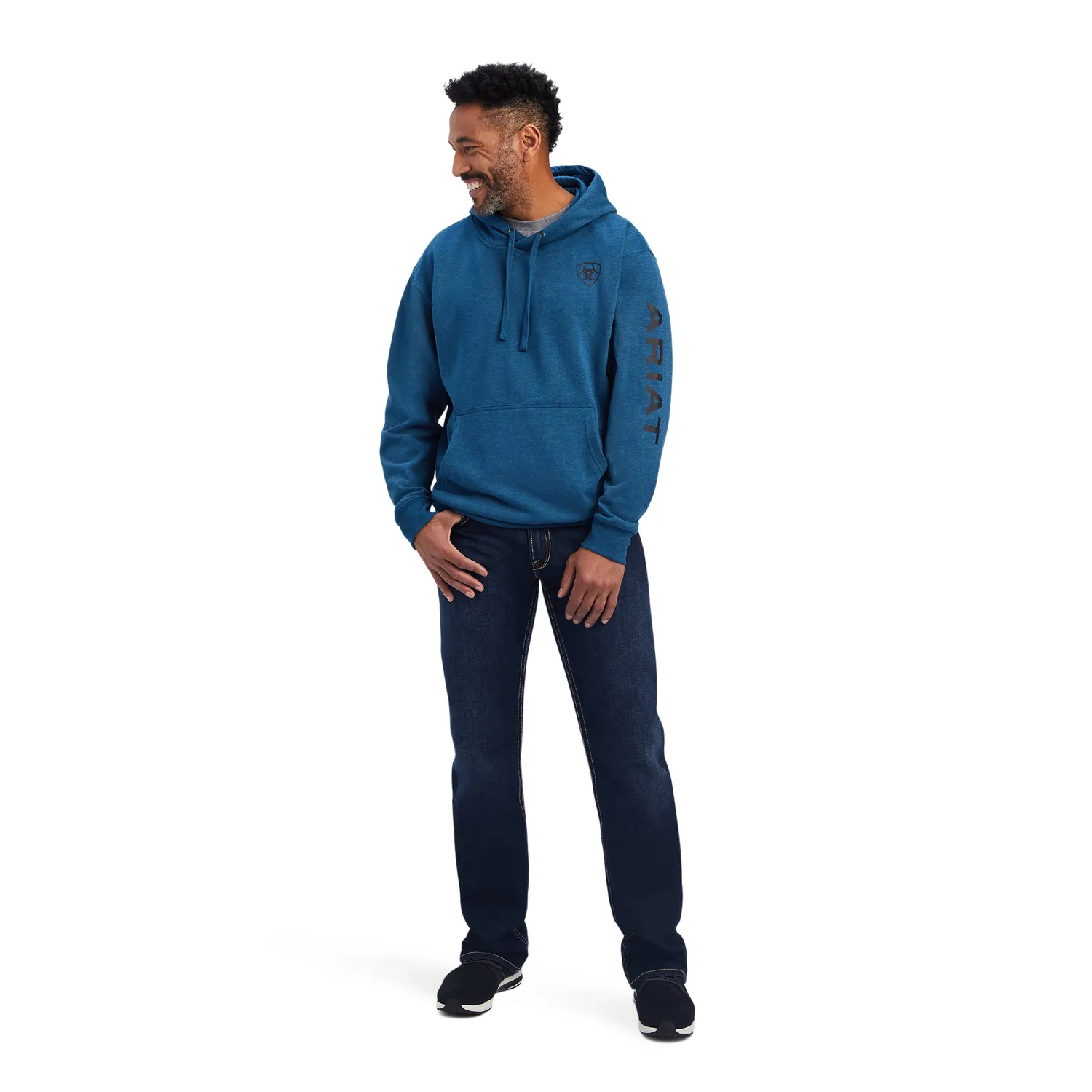 Ariat Mens Ariat Logo Hoodie - Poseidon Heather