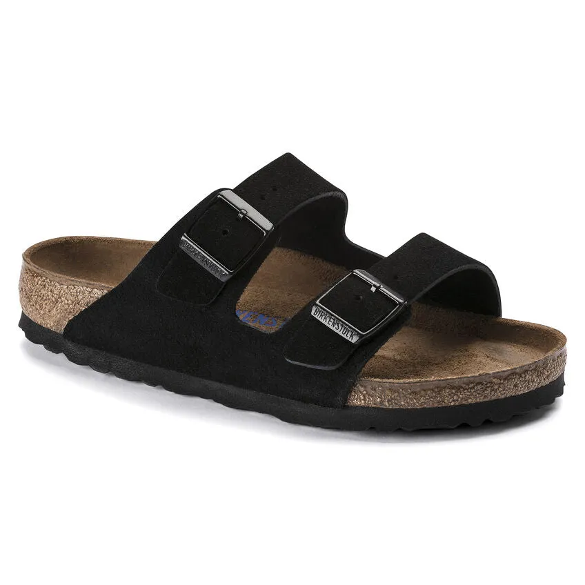 Arizona Soft Footbed Sandal in Black Suede