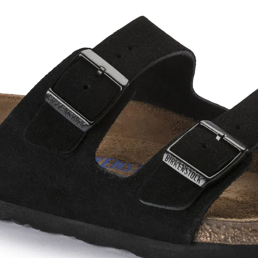 Arizona Soft Footbed Sandal in Black Suede