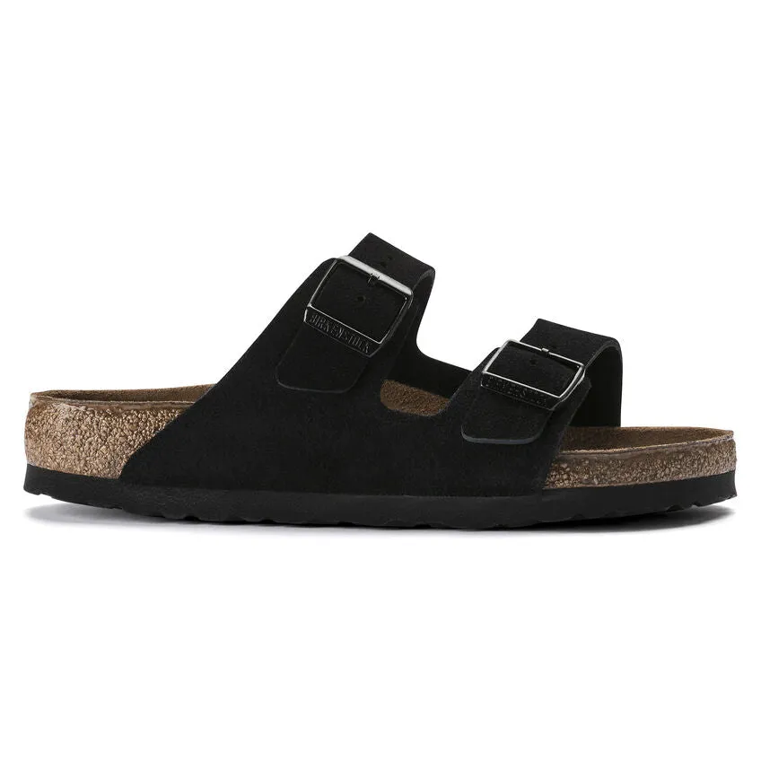 Arizona Soft Footbed Sandal in Black Suede