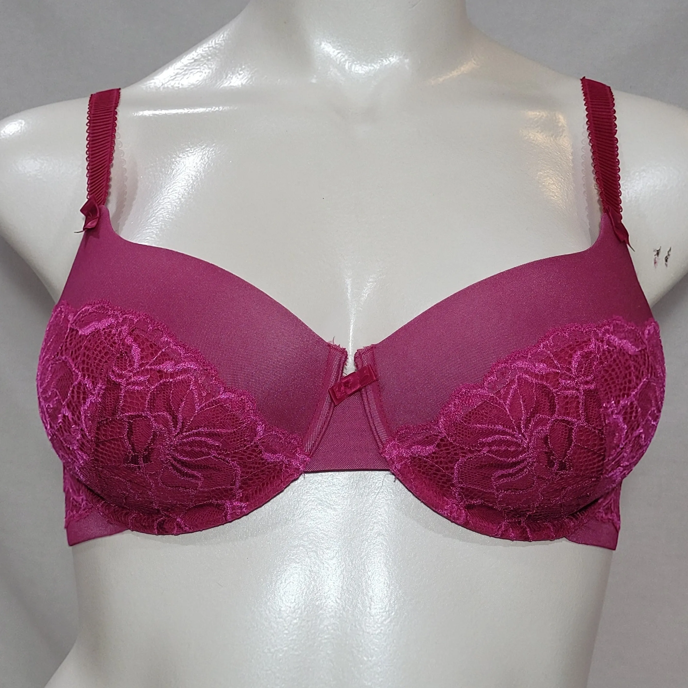 Bali 6542 Lace Desire Foam Underwire Bra 34C Gala Rose Pink NWT