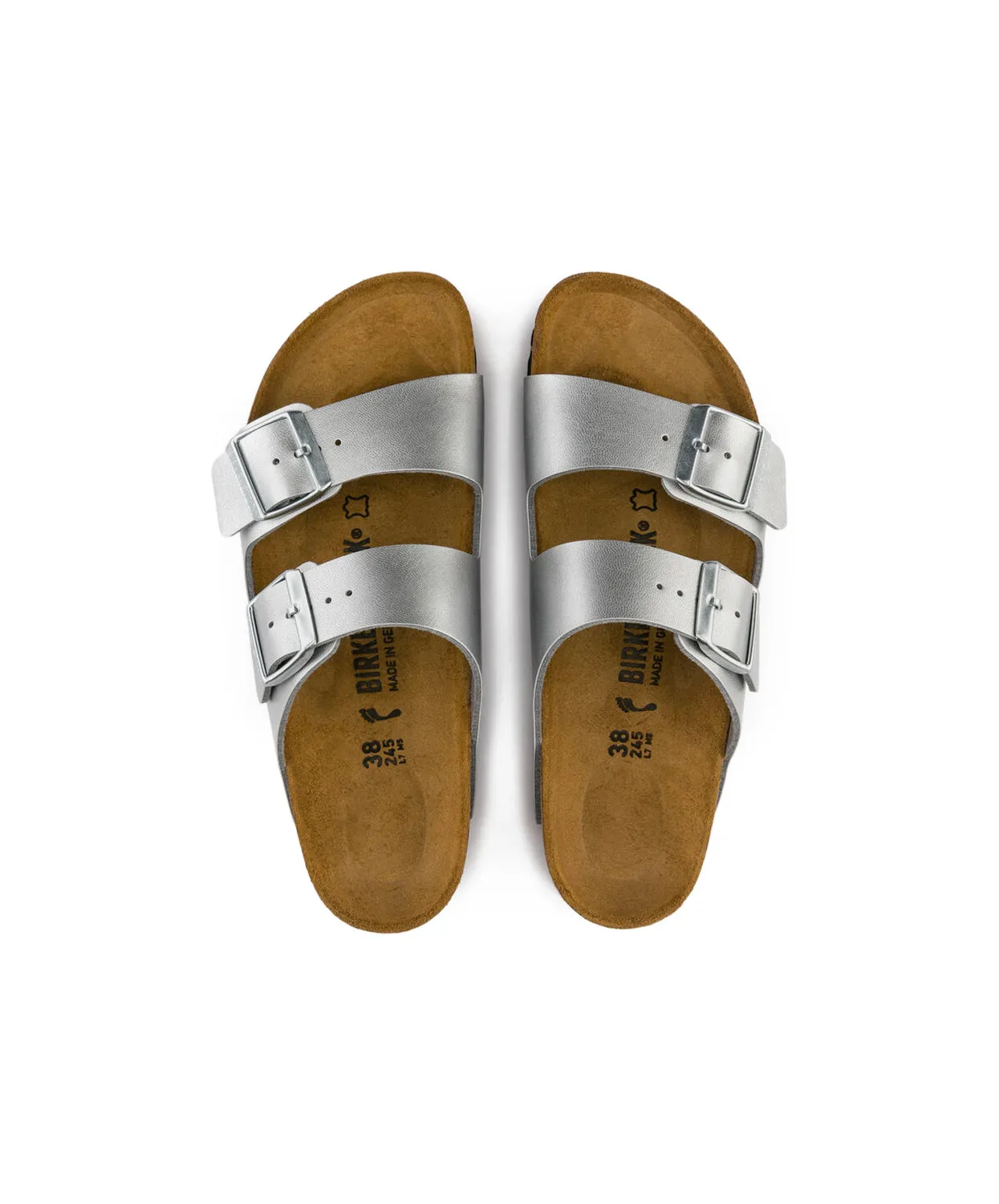 Birkenstock Arizona Birko-Flor Silver Sandals