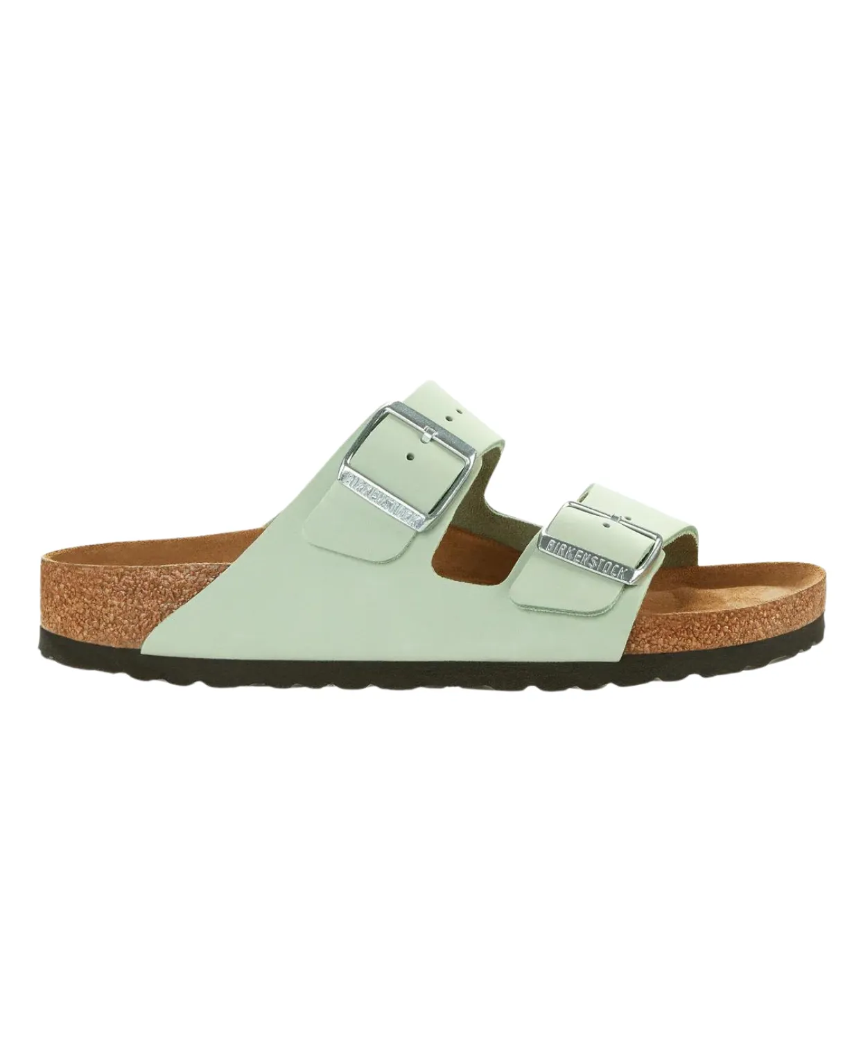 Birkenstock Arizona Nubuck Leather Matcha Soft Footbed Sandals