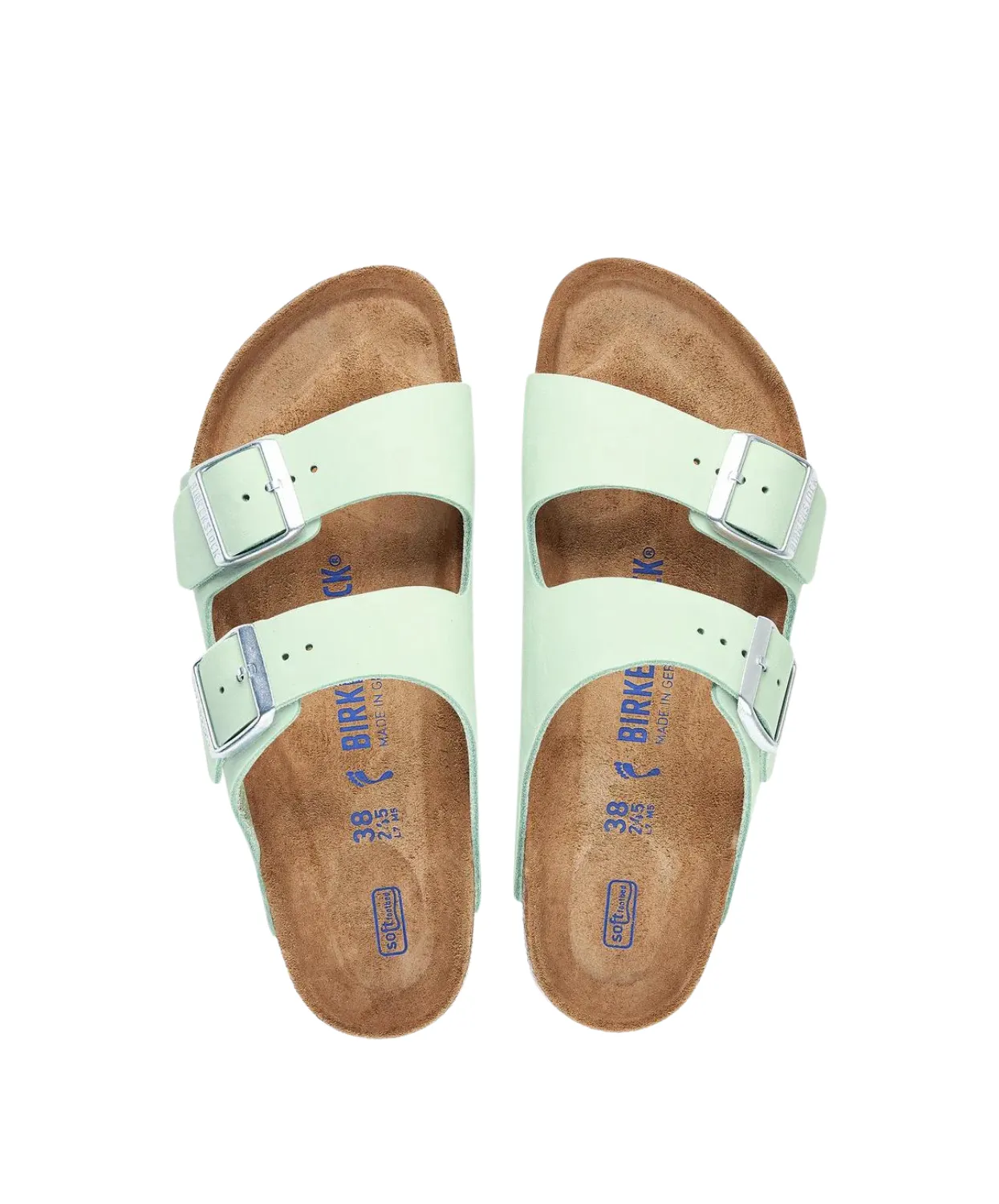 Birkenstock Arizona Nubuck Leather Matcha Soft Footbed Sandals