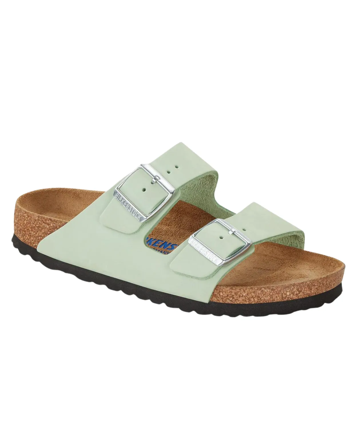 Birkenstock Arizona Nubuck Leather Matcha Soft Footbed Sandals