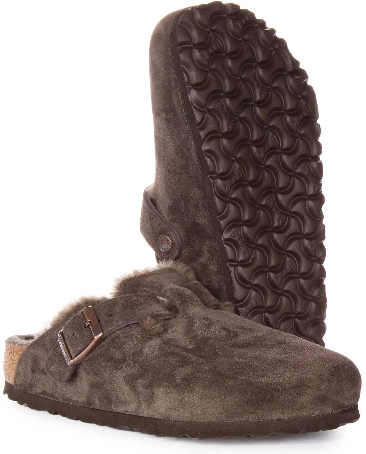 Birkenstock Boston Shearling In Moca For Women | Regular Fit