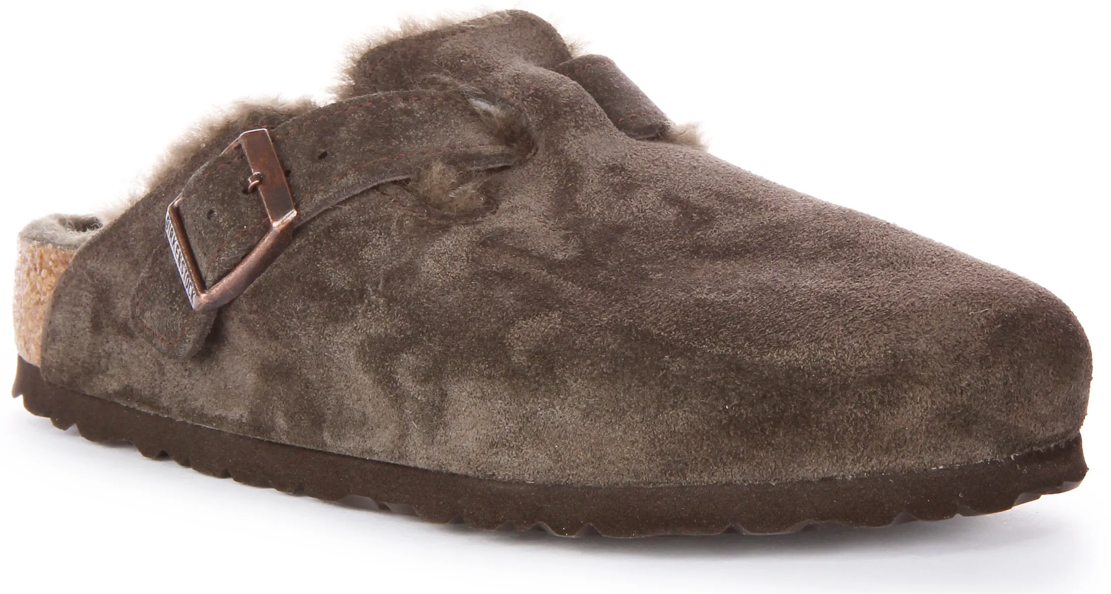 Birkenstock Boston Shearling In Moca For Women | Regular Fit