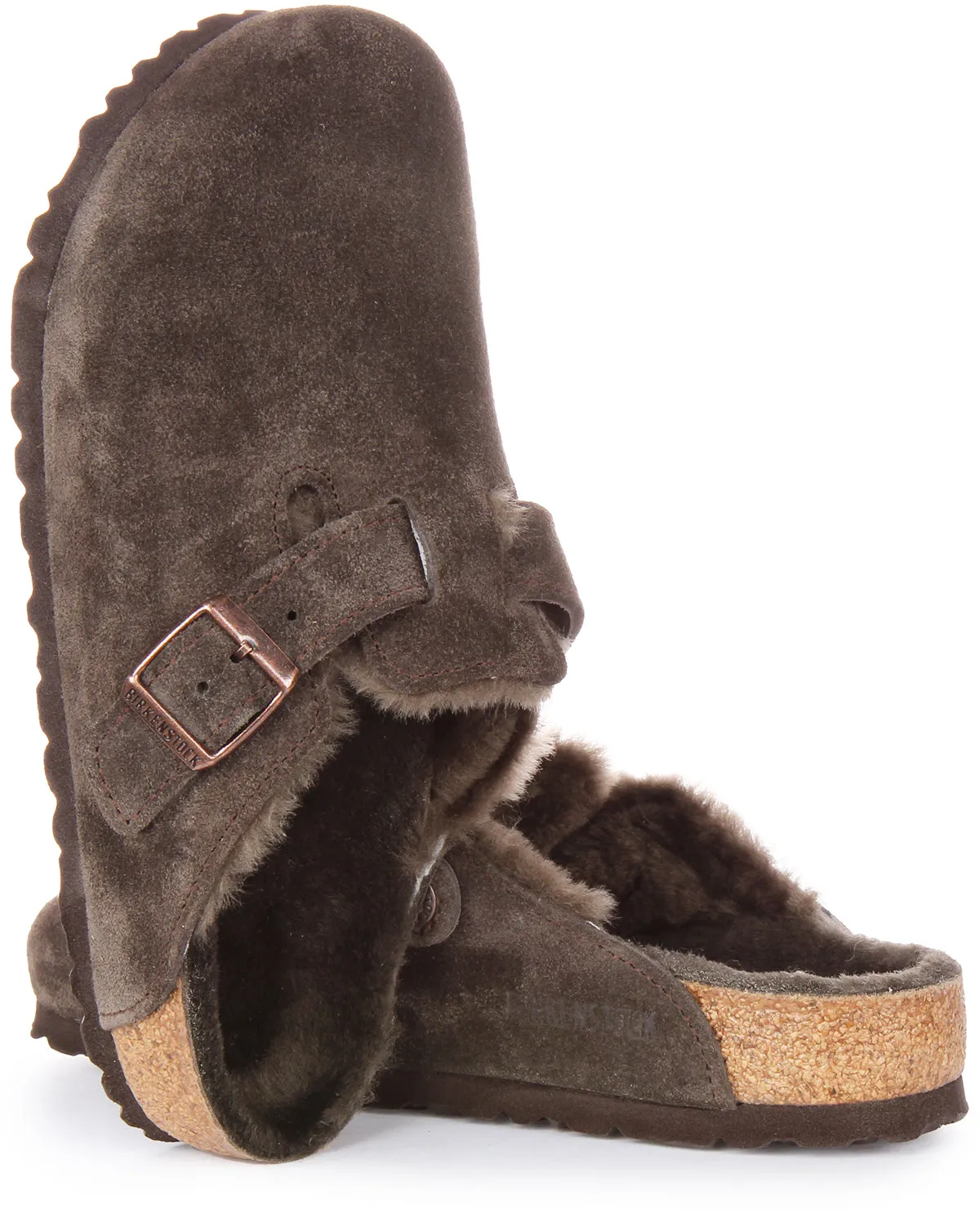 Birkenstock Boston Shearling In Moca For Women | Regular Fit