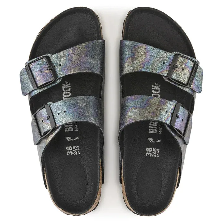 Birkenstock Women's Arizona Birko Flor (Black Iridescent)