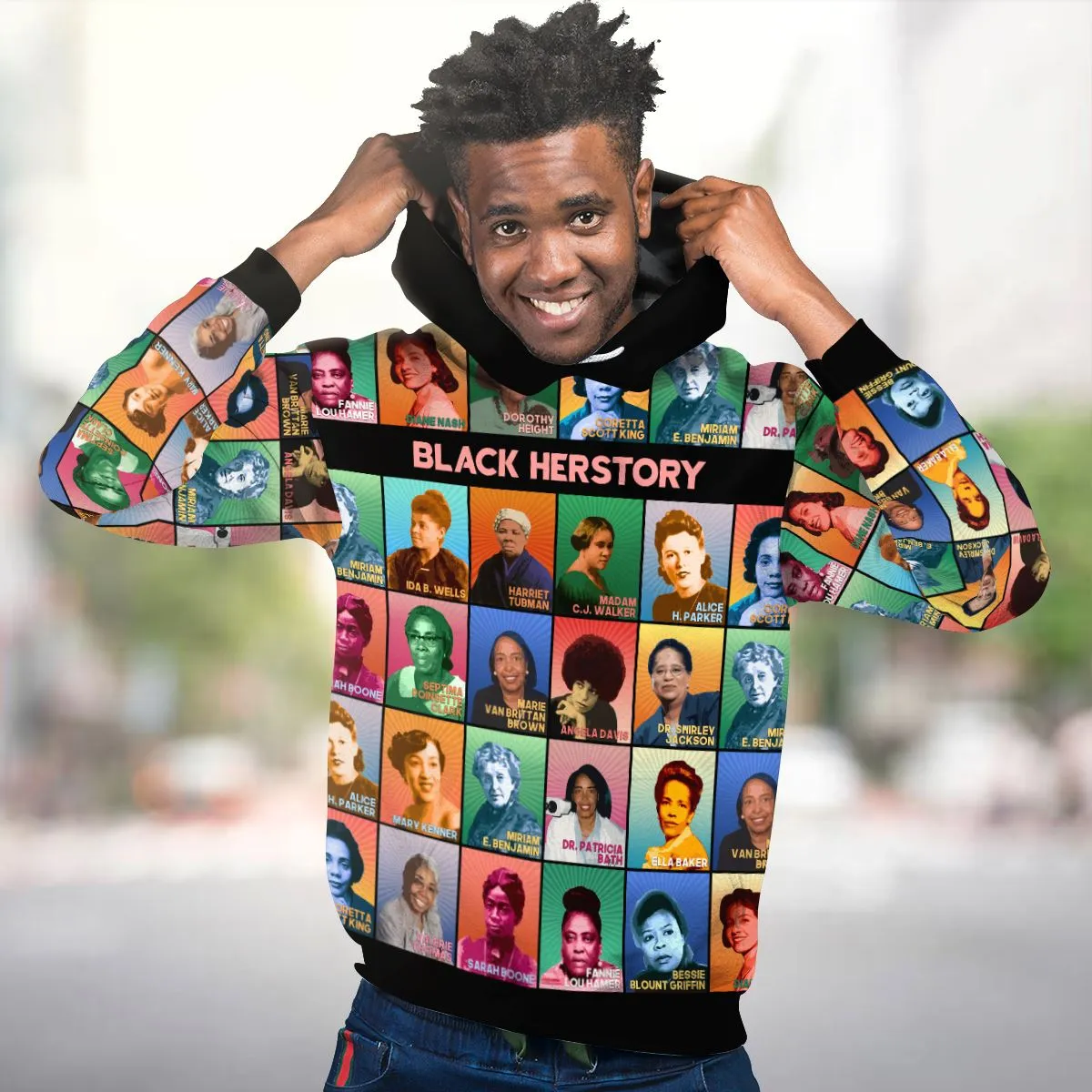 Black Herstory All-over Hoodie