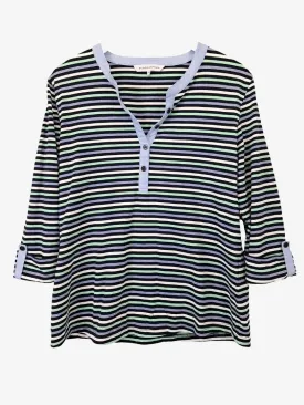 Black Pepper Seafoam Stripe Everyday Casual Top Size 14