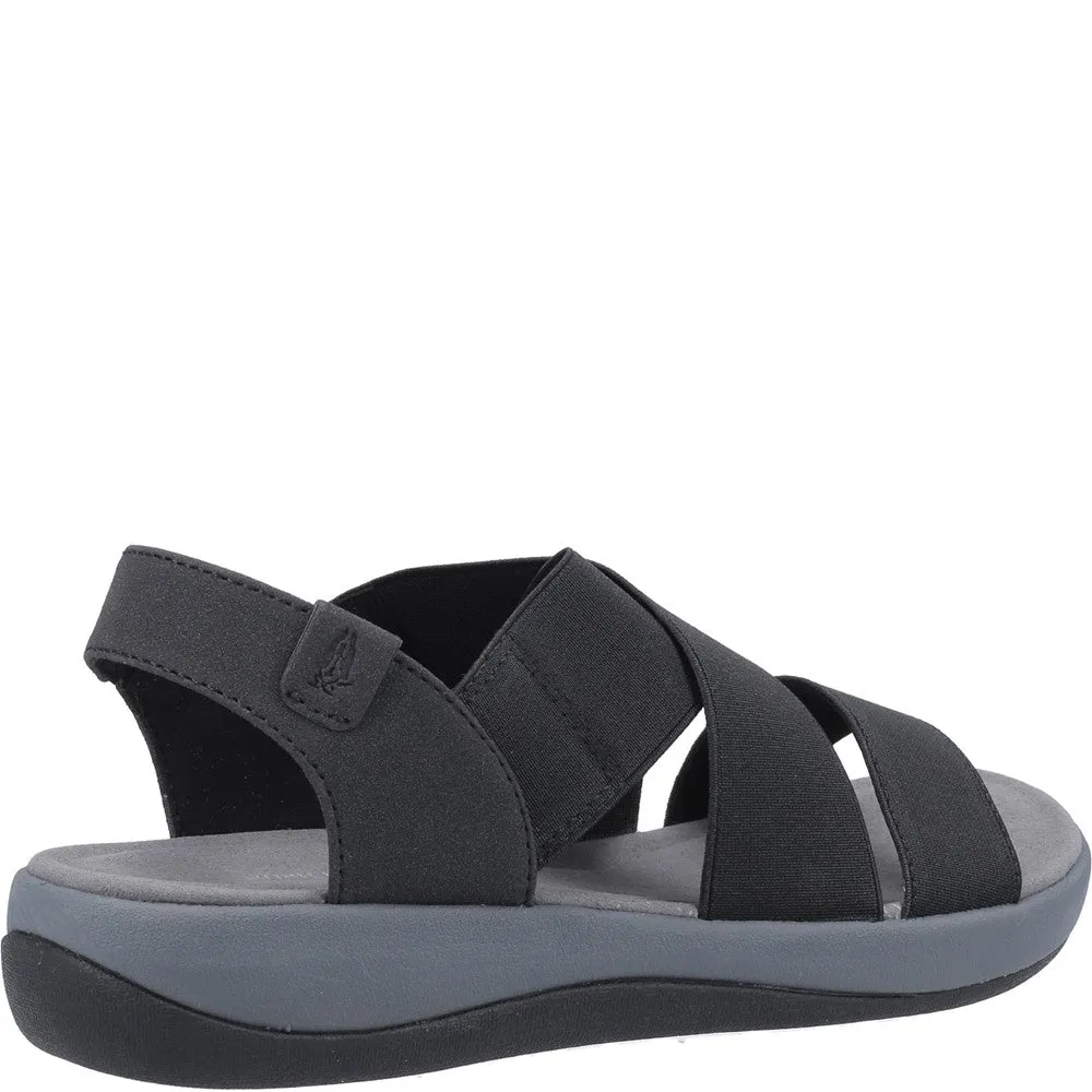 Black Sophia Elastic Cross Strap Sandals