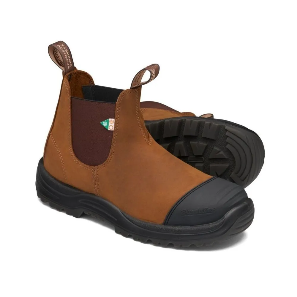 Blundstone 169 Unisex Slip-on Steel Toe Work & Safety Boot with Rubber Toe Cap - Crazy Horse