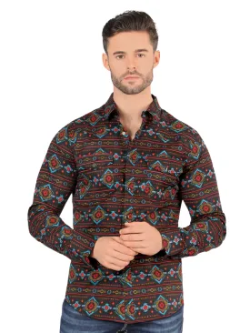 Camisa Casual Manga Larga Estampada para Hombre 'Montero' - ID: 0446