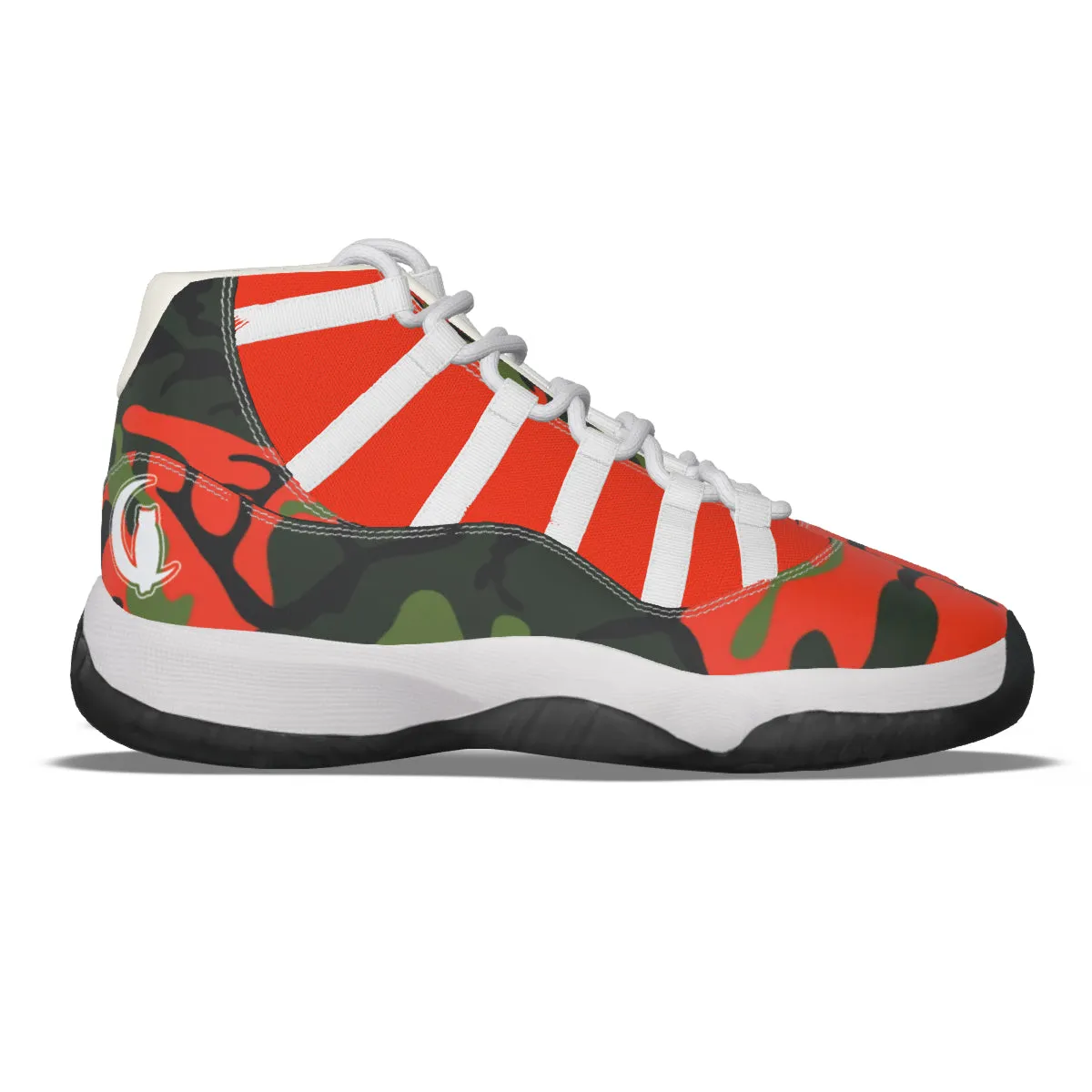 CAMOUFLAGE KAKI Men's High Top Basketball Shoes