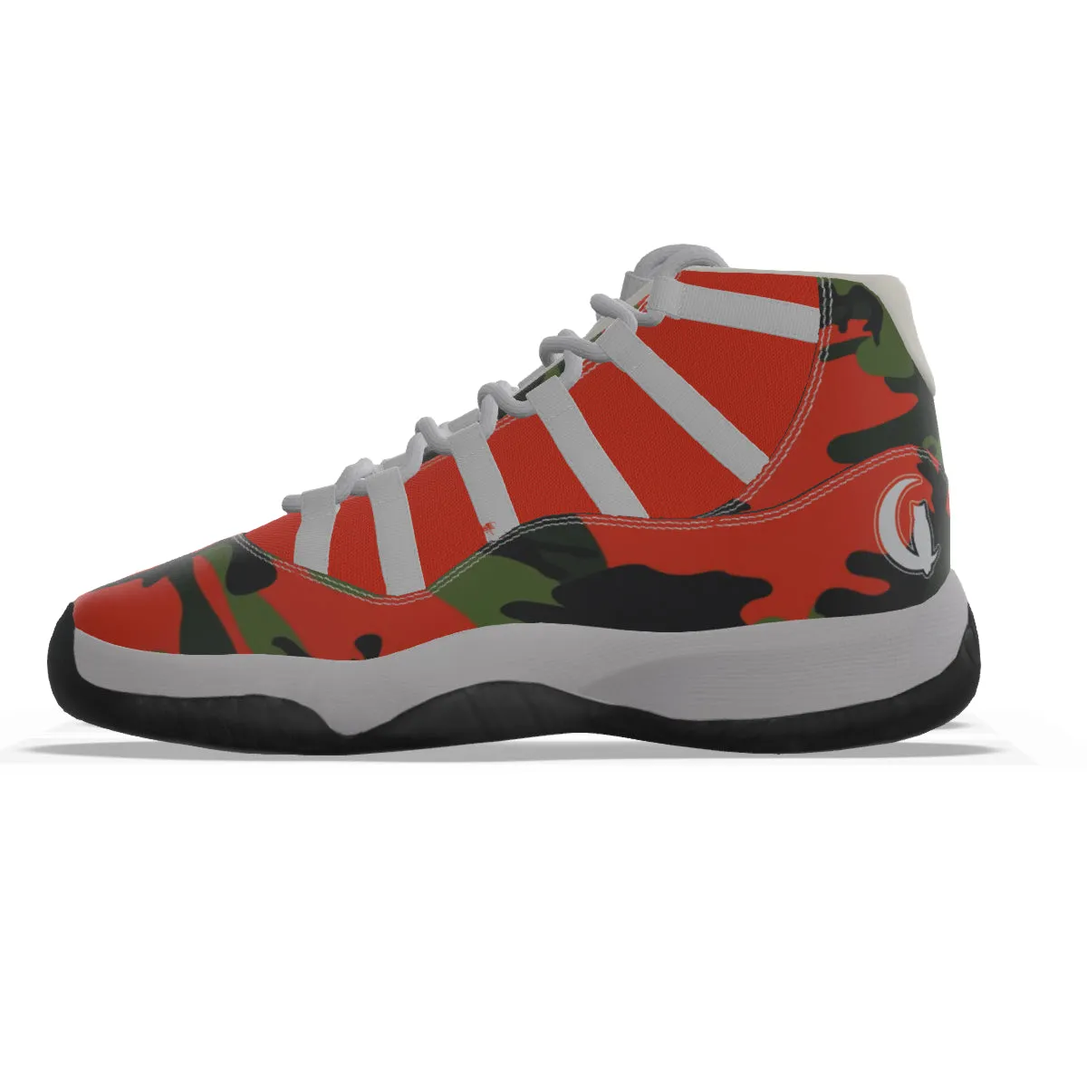 CAMOUFLAGE KAKI Men's High Top Basketball Shoes