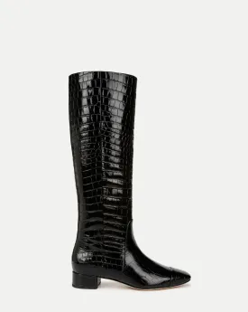 Cecile Croc-Embossed Tall Boot | Wide-Calf