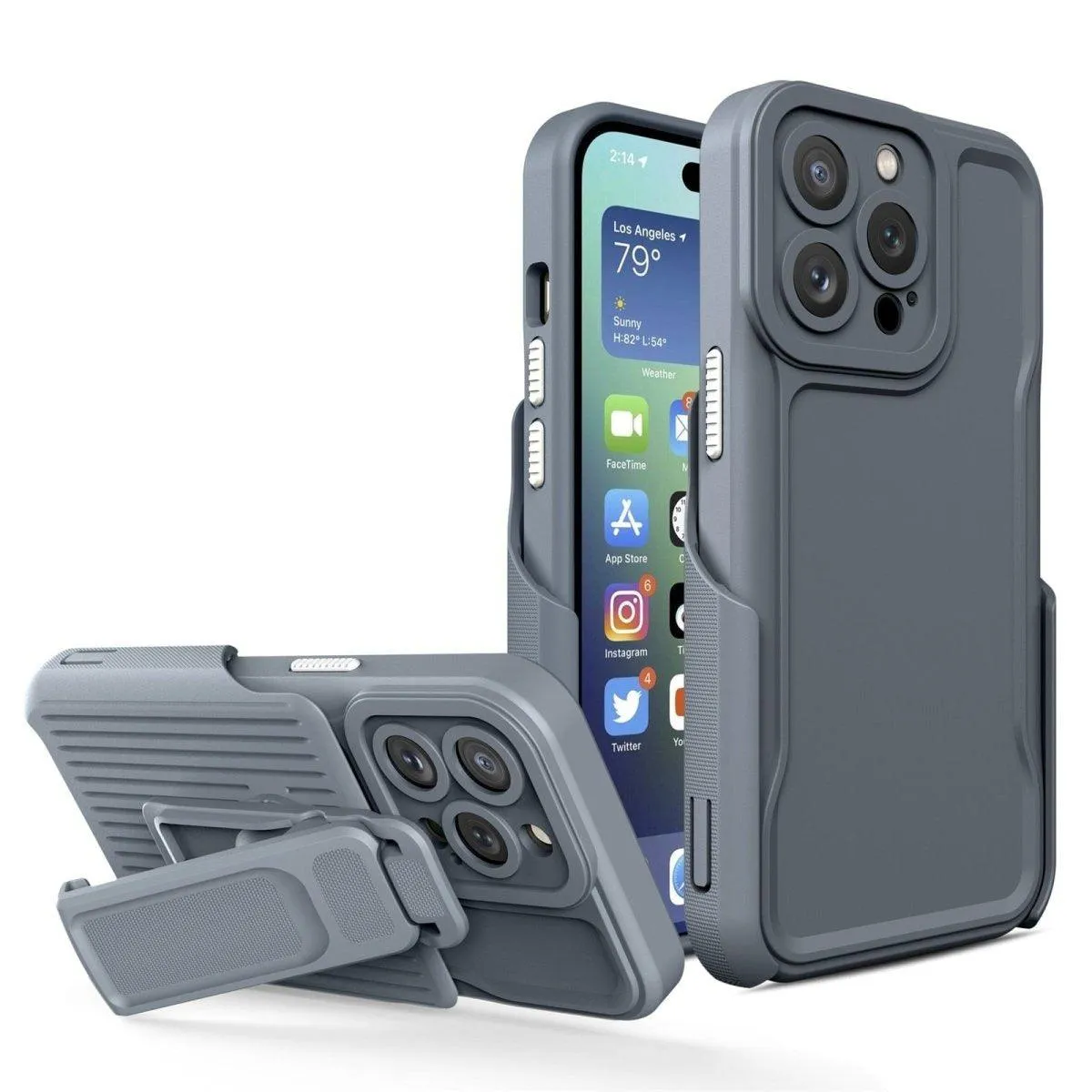 Cecini Slim iPhone Case With Swivel Belt Kickstand