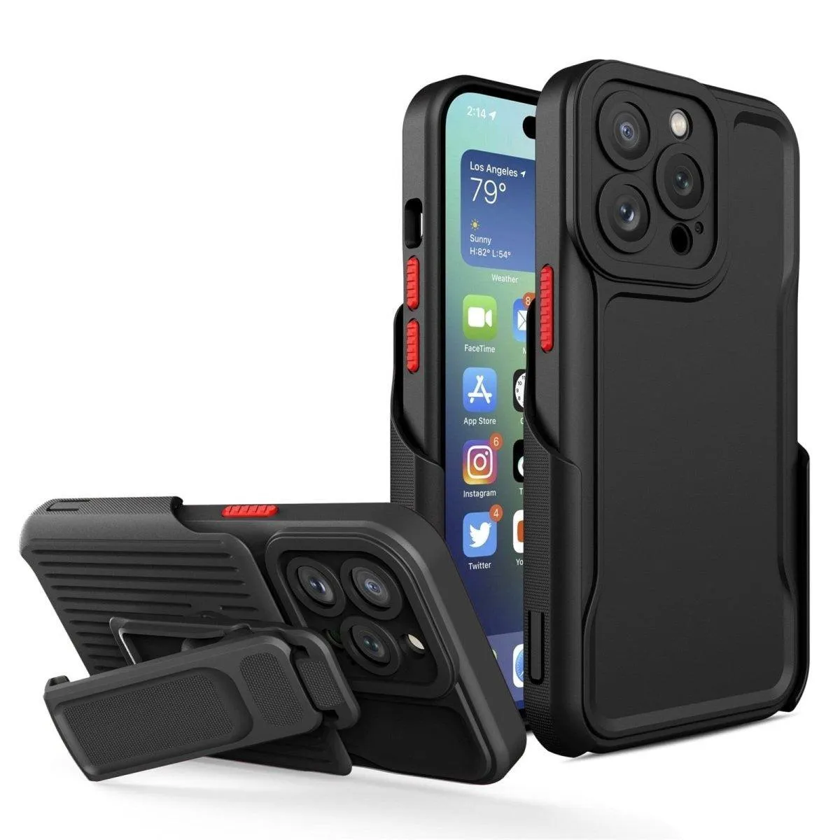 Cecini Slim iPhone Case With Swivel Belt Kickstand