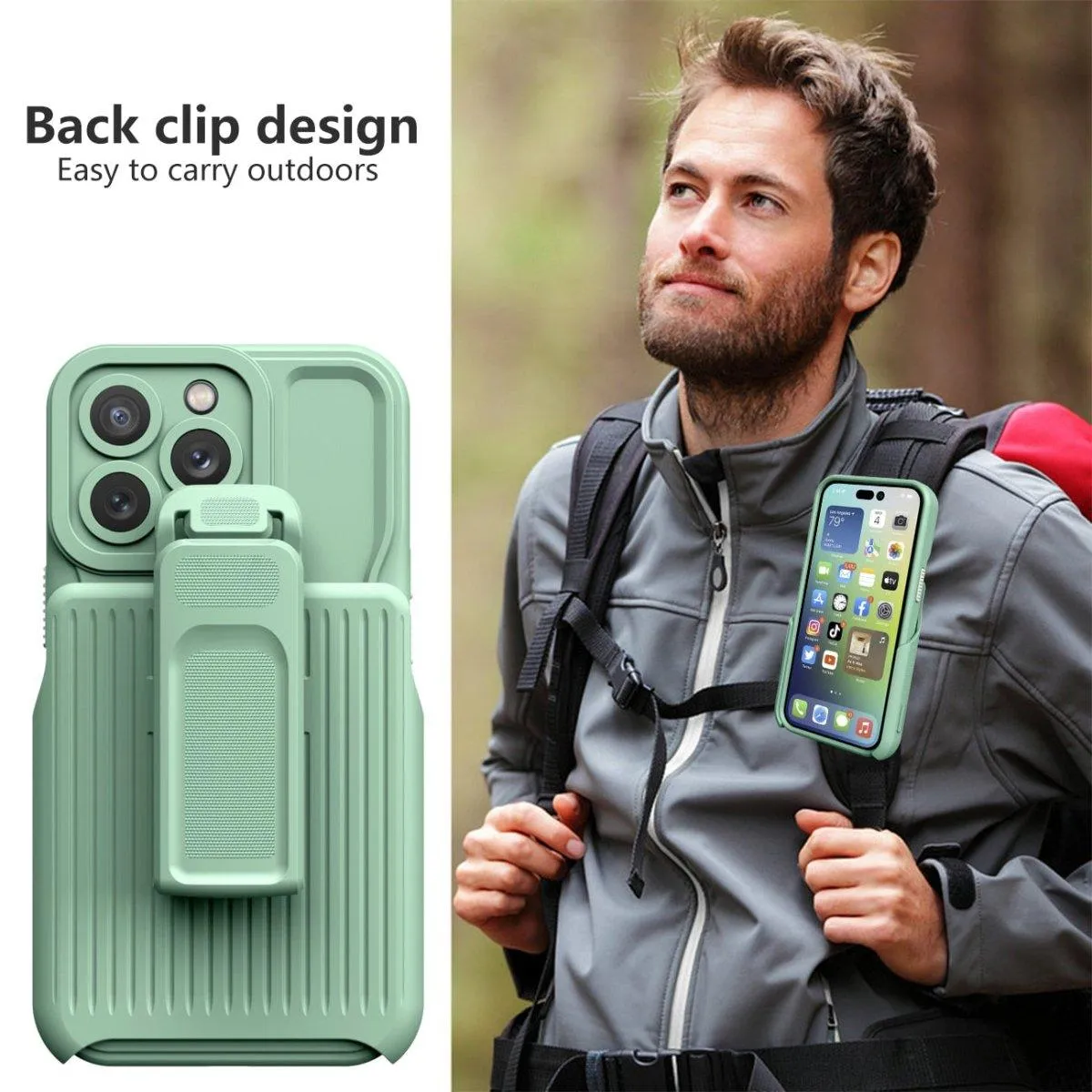 Cecini Slim iPhone Case With Swivel Belt Kickstand