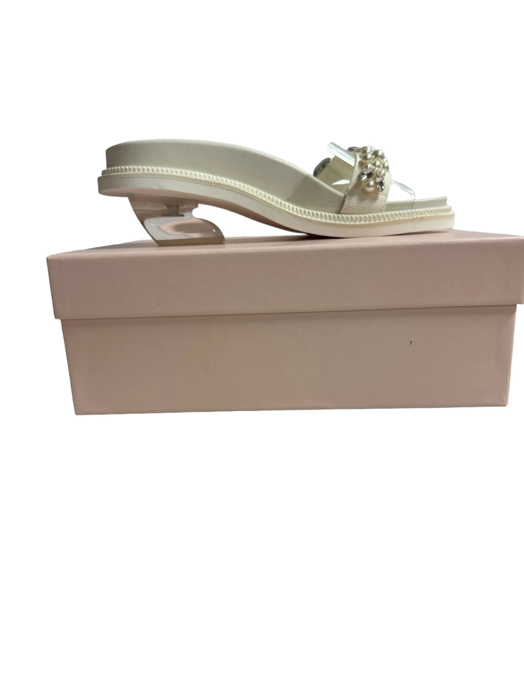 Cream Sandals Luxury Designer Simone Rocha, Size 10