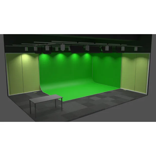 Curved Large Commercial Cyclorama Infinity Cove Backdrop and Frame Bundle Kit V2 - Chromakey Green (Made To Order)