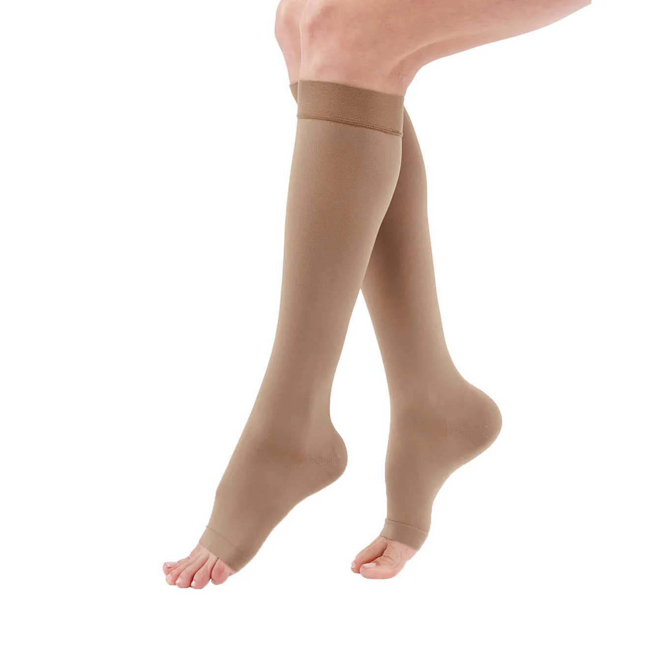 Duomed Advantage Soft Opaque Open Toe Knee Highs - 30-40 mmHg