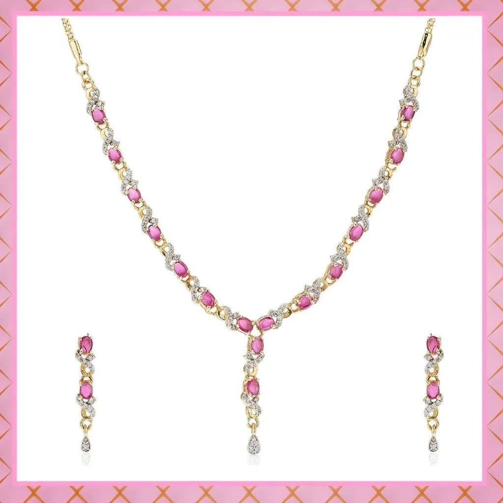 Estele - Rubina diamante Necklace Set