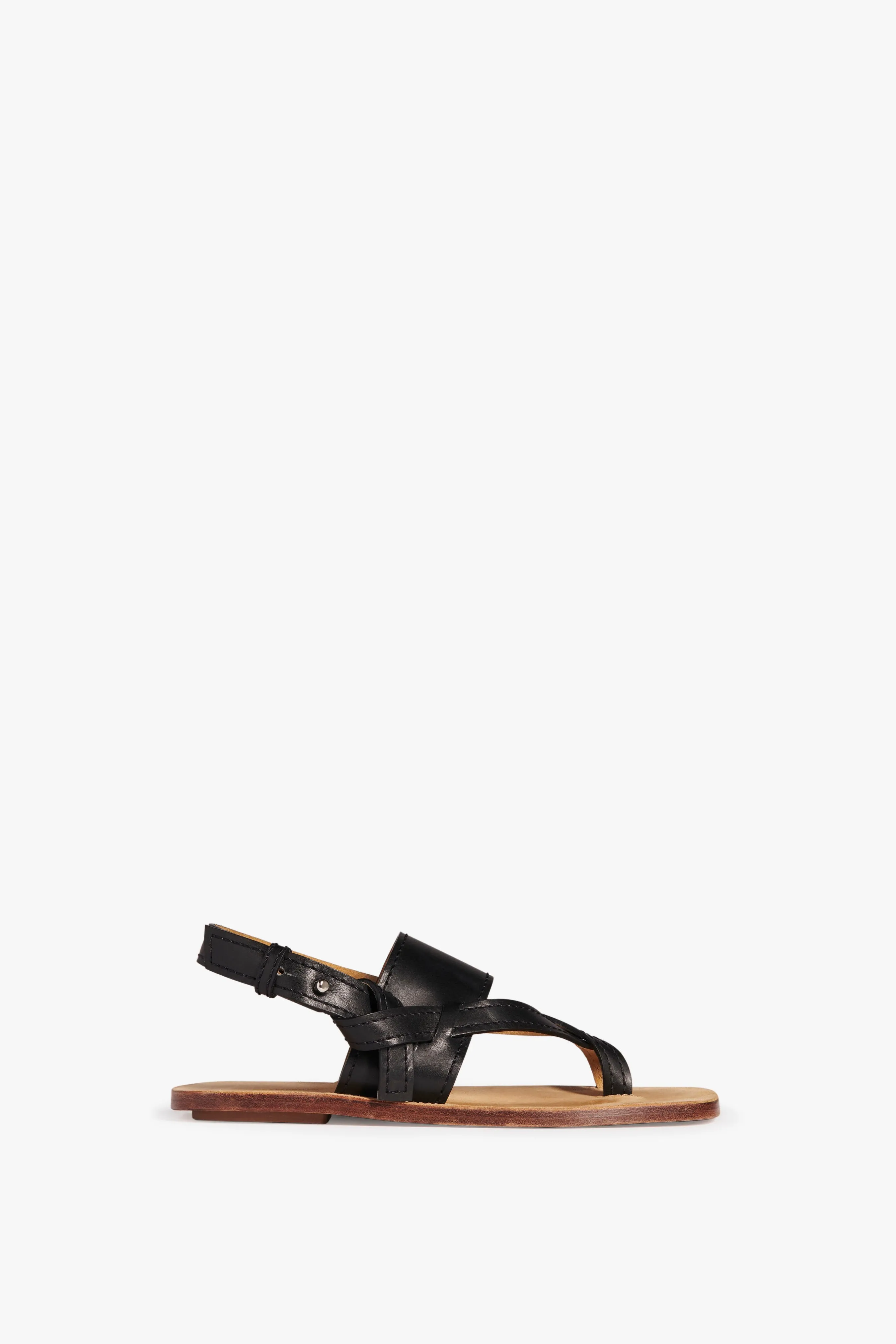 Eve Flat Sandal in Black