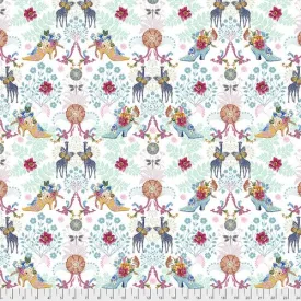 Fabric Royal Expedition, small, by Odile Bailloeul from Jardin de la Reine Collection for Free Spirit, PWOB038 WHITE