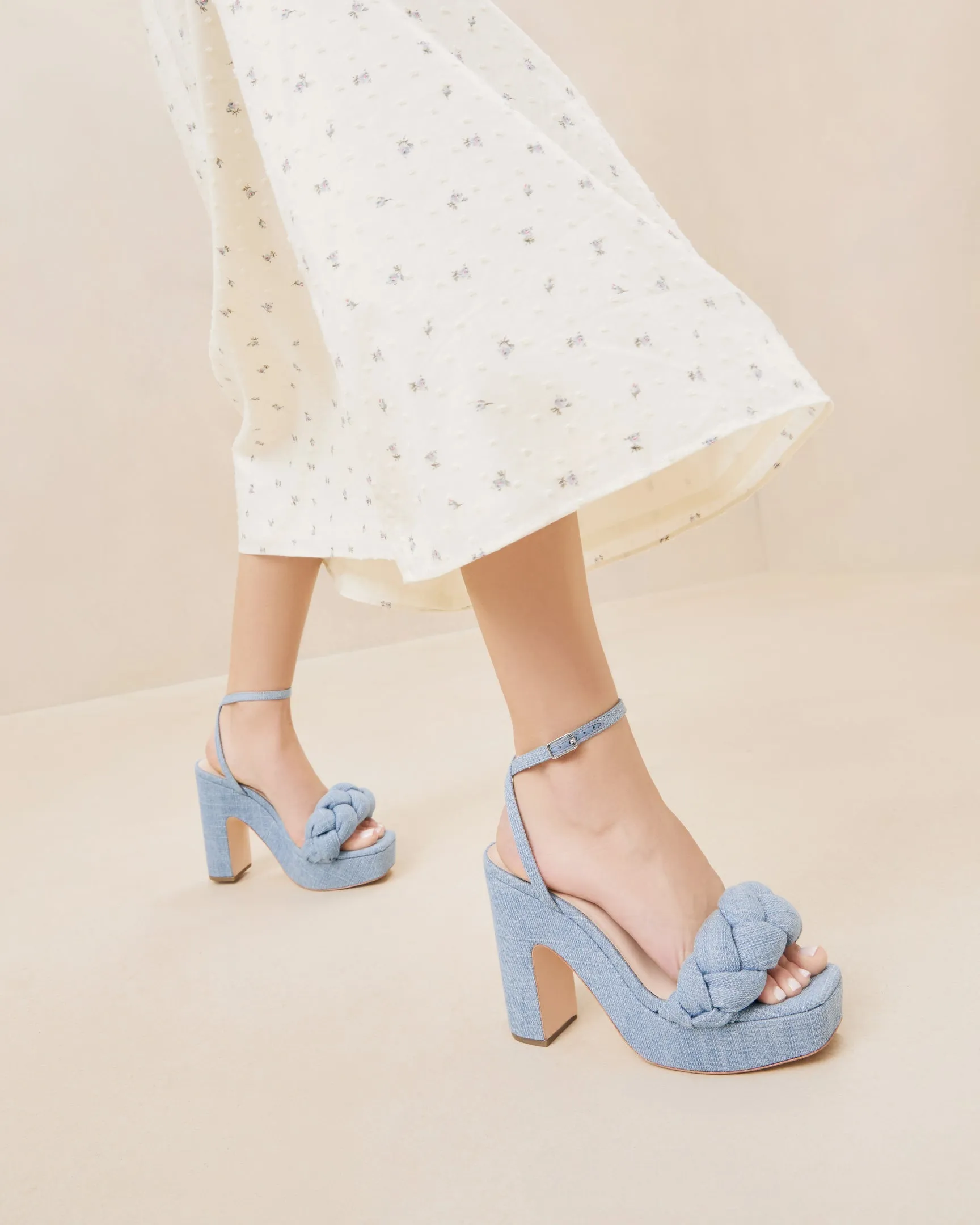 Fae Blue Denim Platform Heel