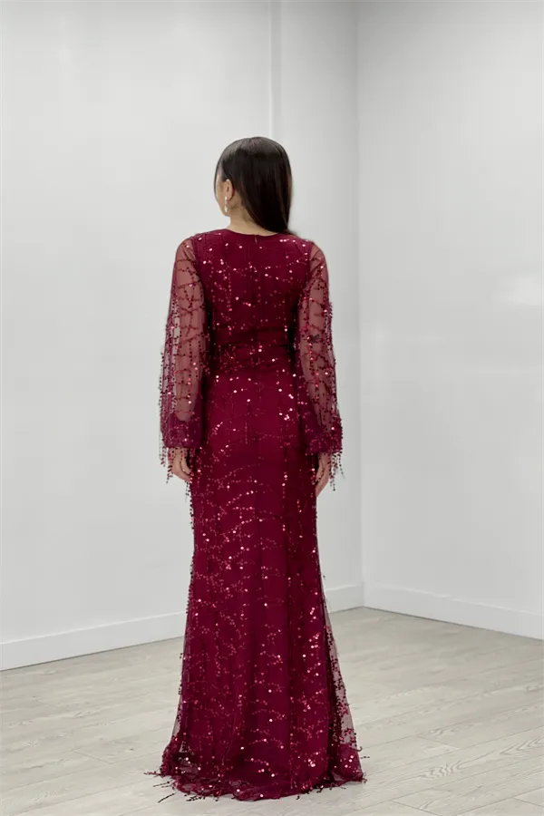 Elegant Burgundy Dress - Premium Design