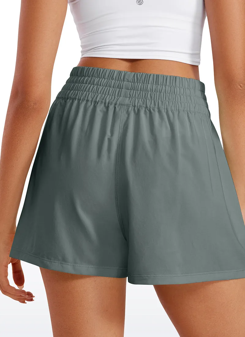 Feathery-Fit Soft High Waisted Linerless Golf Shorts with Pockets 3''