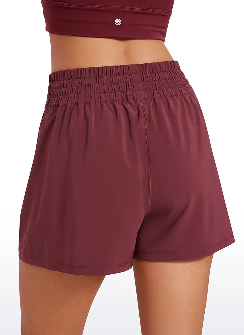 Feathery-Fit Soft High Waisted Linerless Golf Shorts with Pockets 3''