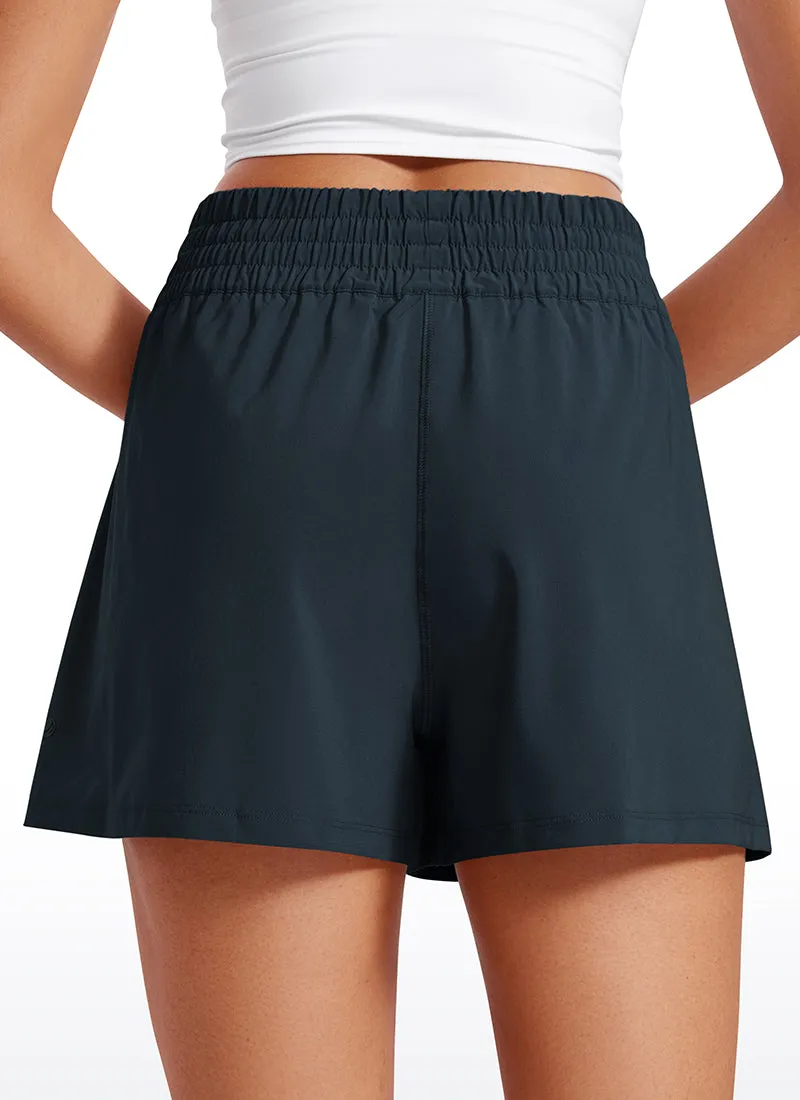 Feathery-Fit Soft High Waisted Linerless Golf Shorts with Pockets 3''