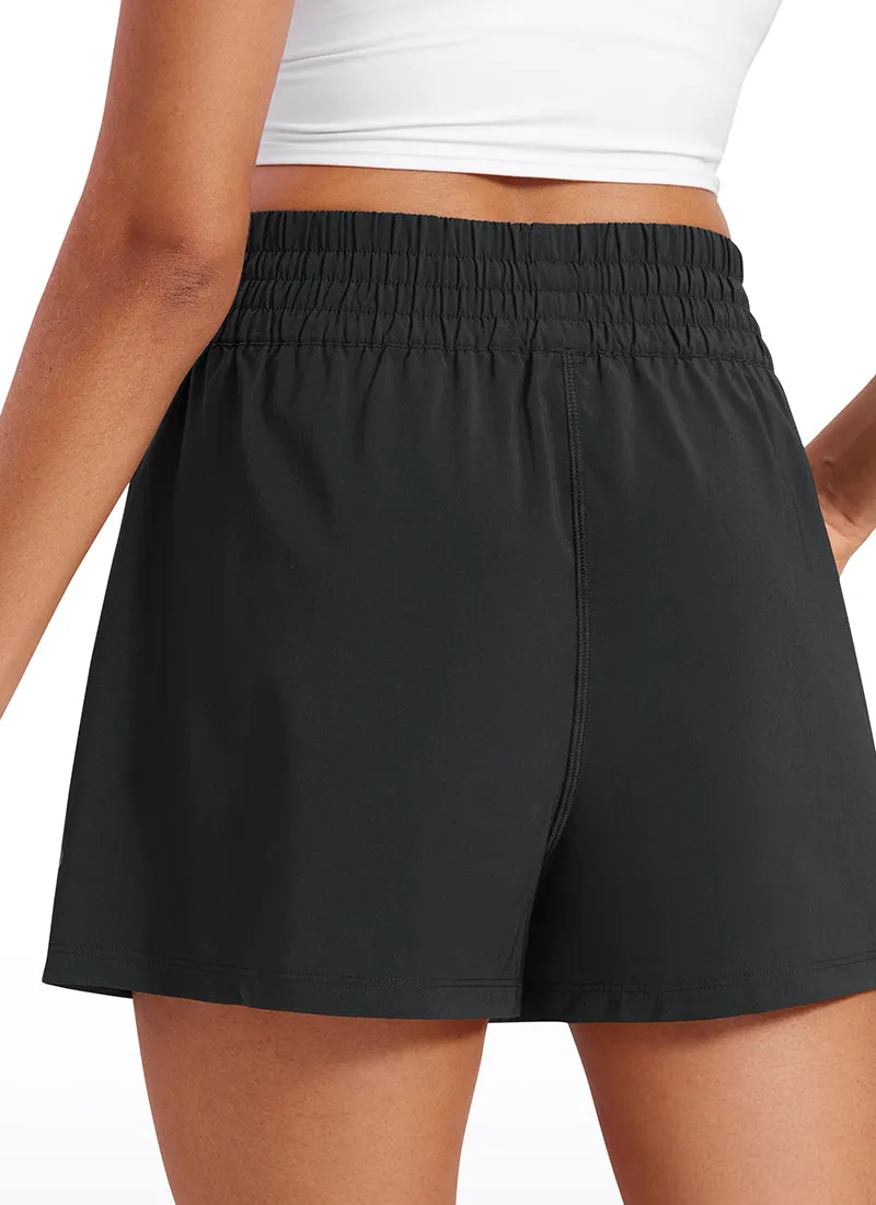 Feathery-Fit Soft High Waisted Linerless Golf Shorts with Pockets 3''