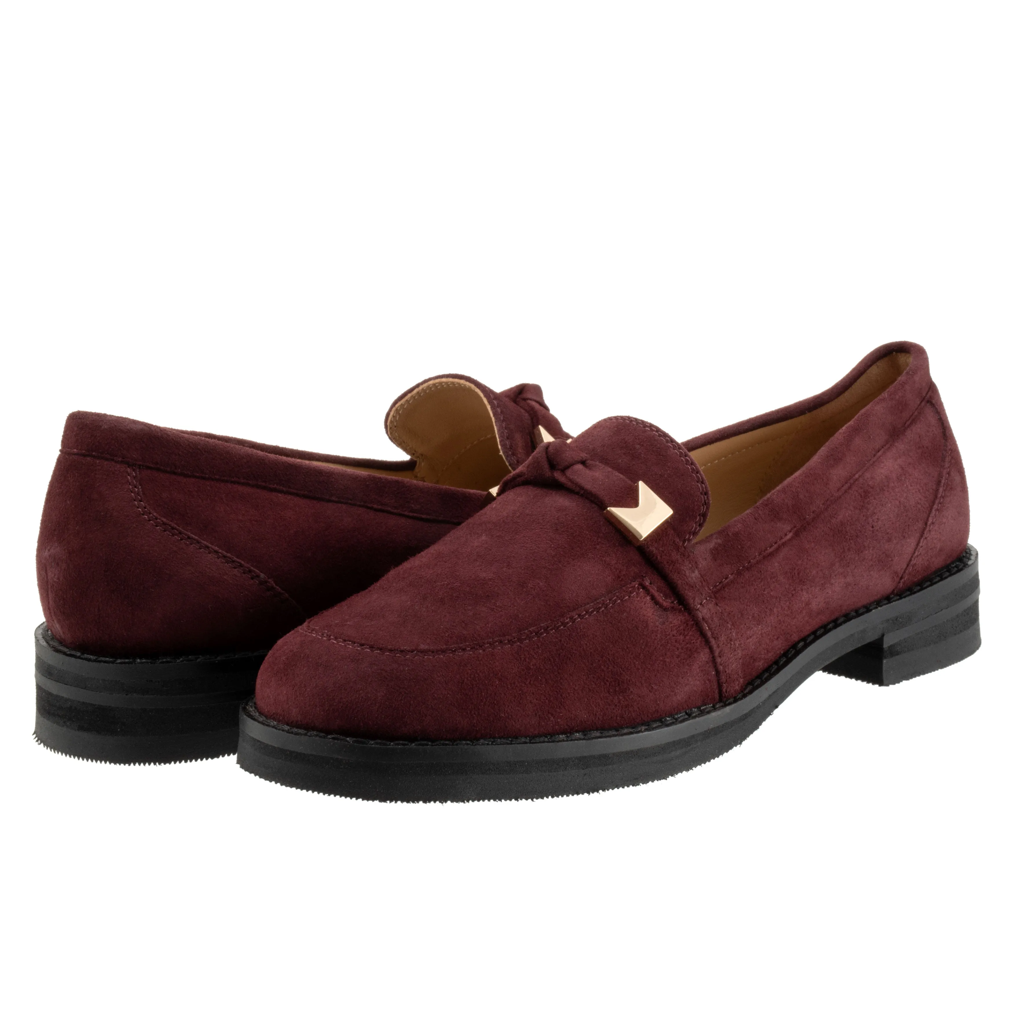 Femi Oxblood Red Suede Loafer Shoes