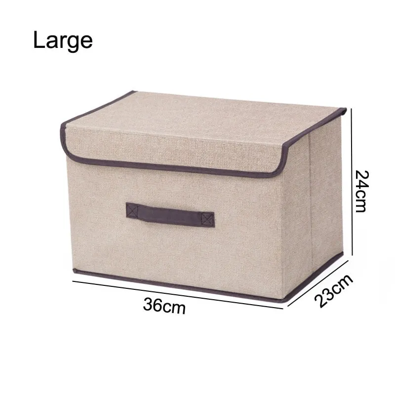 Foldable Fabric Box Large Organizer Shelf With Cover